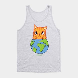 Green It! A cute cat design on shirts, hoodies, Mugs, phone and laptop covers Tank Top